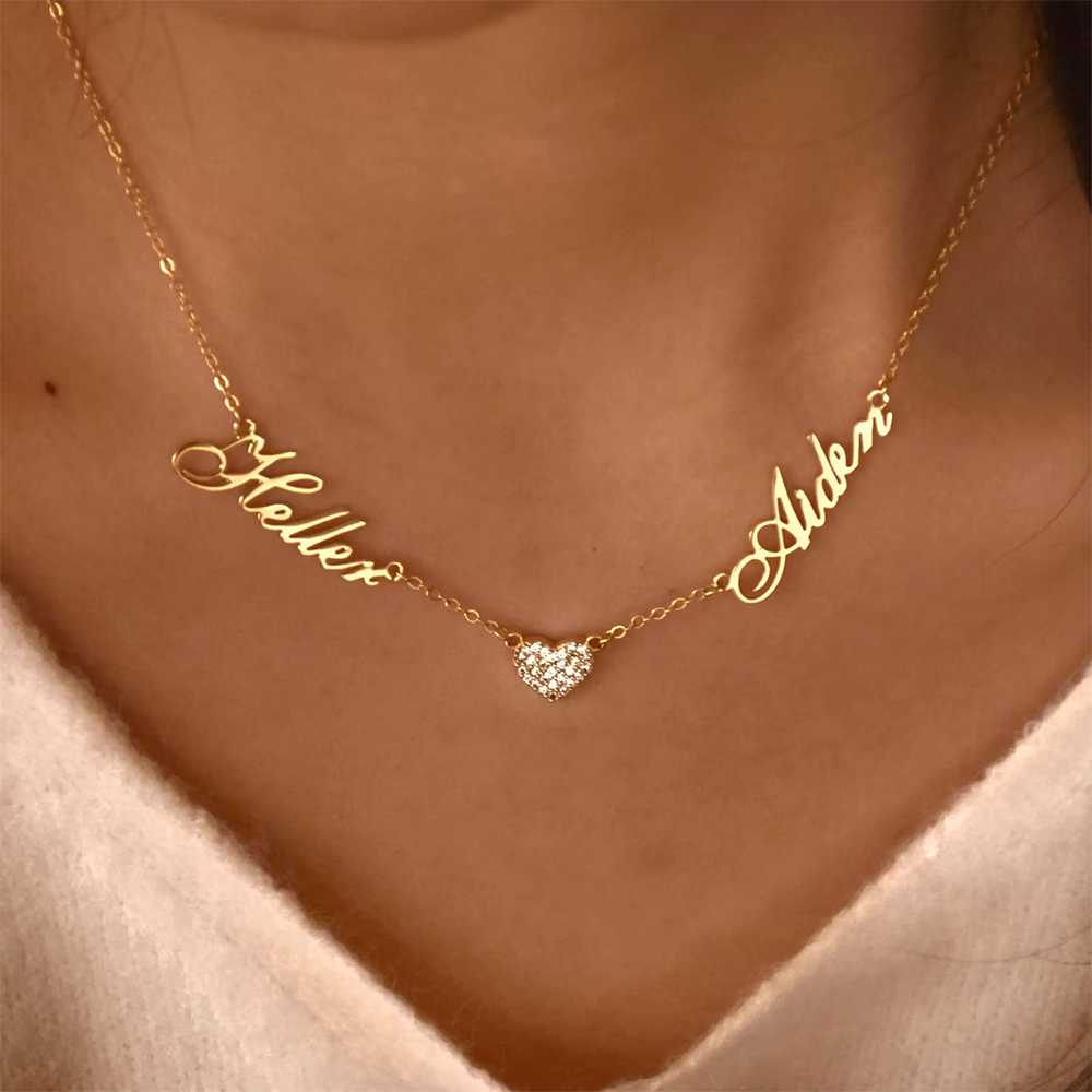 Women Fashion Names - Custom Two Name Necklace For Women