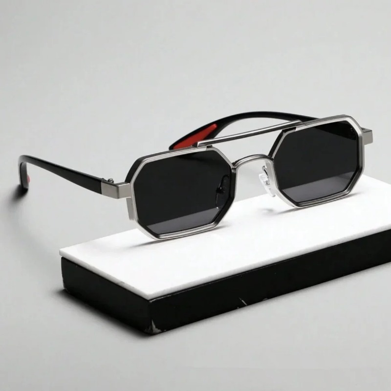 Women Fashion Glasses - Vintage Square Sunglasses for Men Steampunk