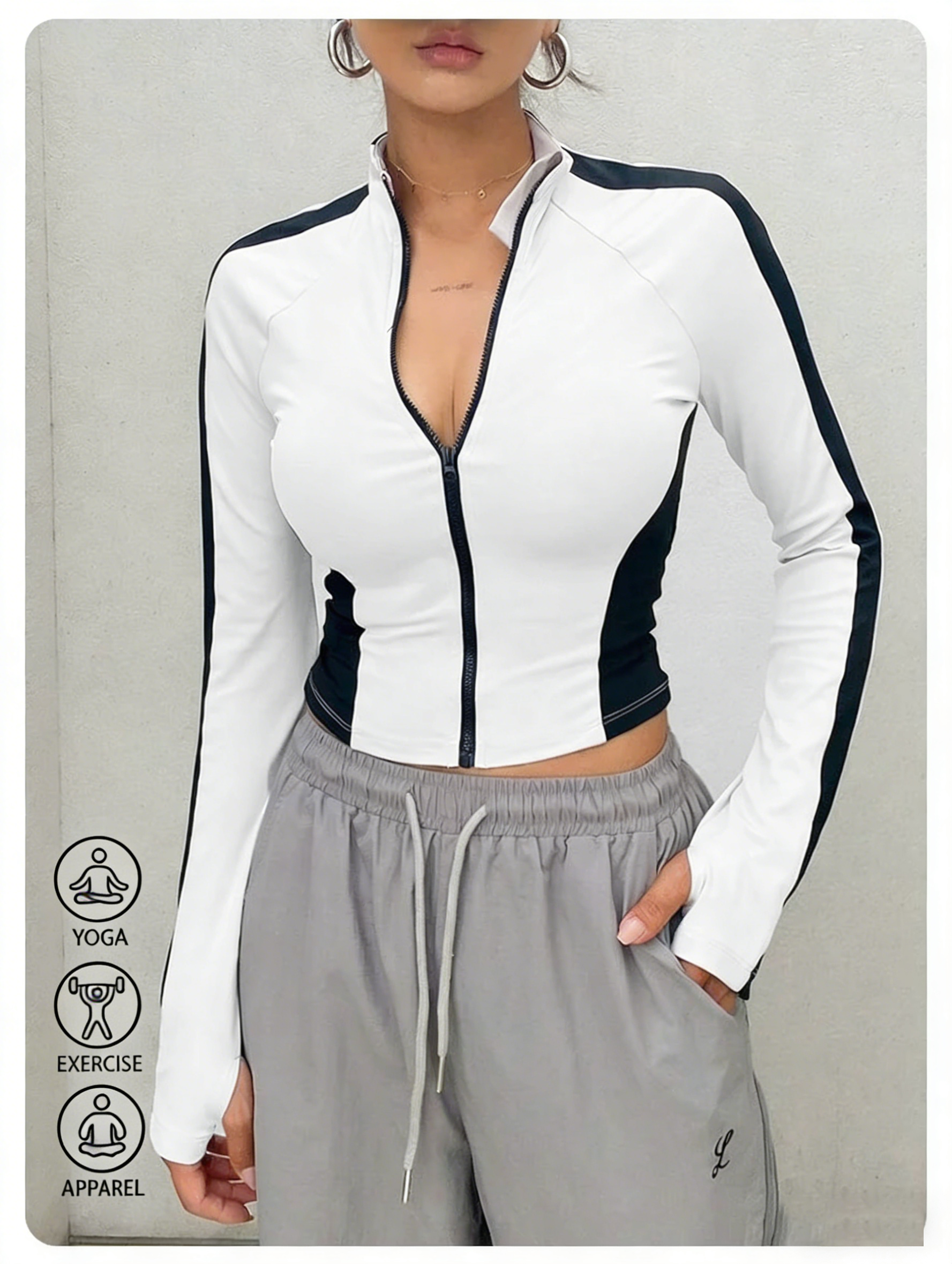 Women'S Fashion Tops - Yoga Clothes Stand Up Collar Jacket