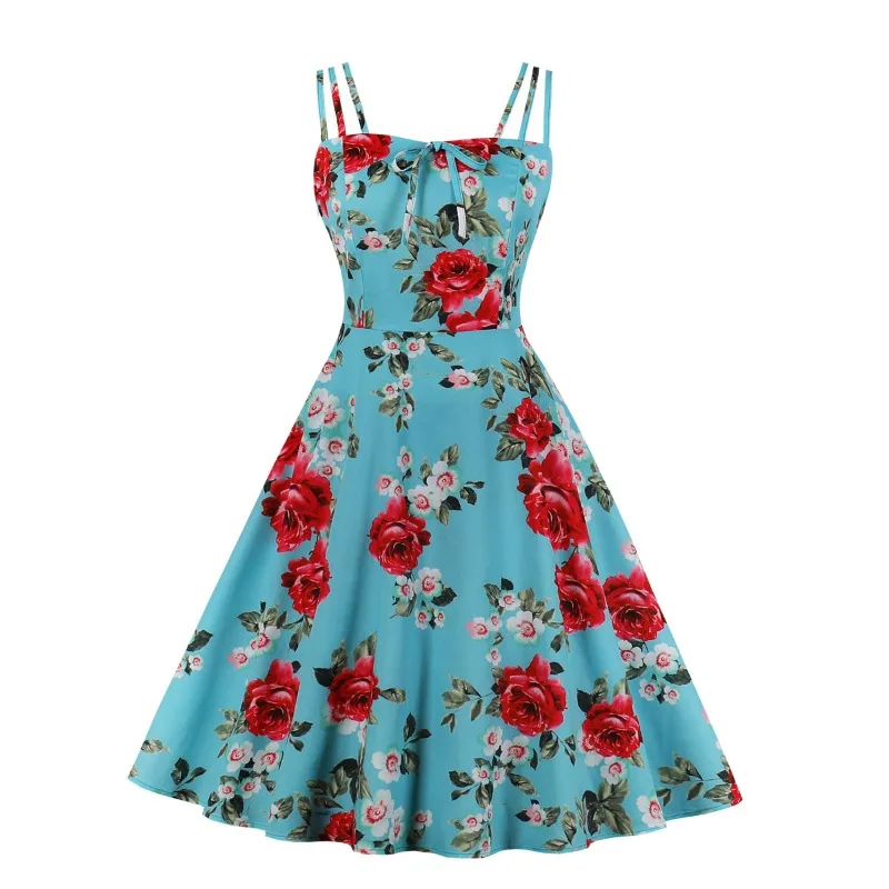 Women'S Fashion From The 60S - 2024 New Vintage Elegant Floral Party