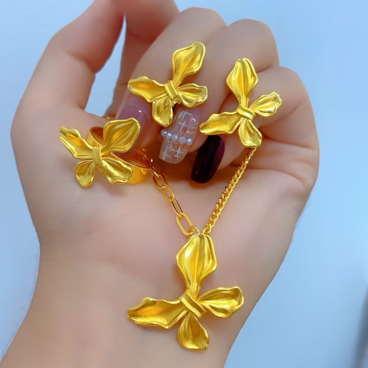 Women'S Fashion Rings Gold - New French 24K Gold Plated Necklace,