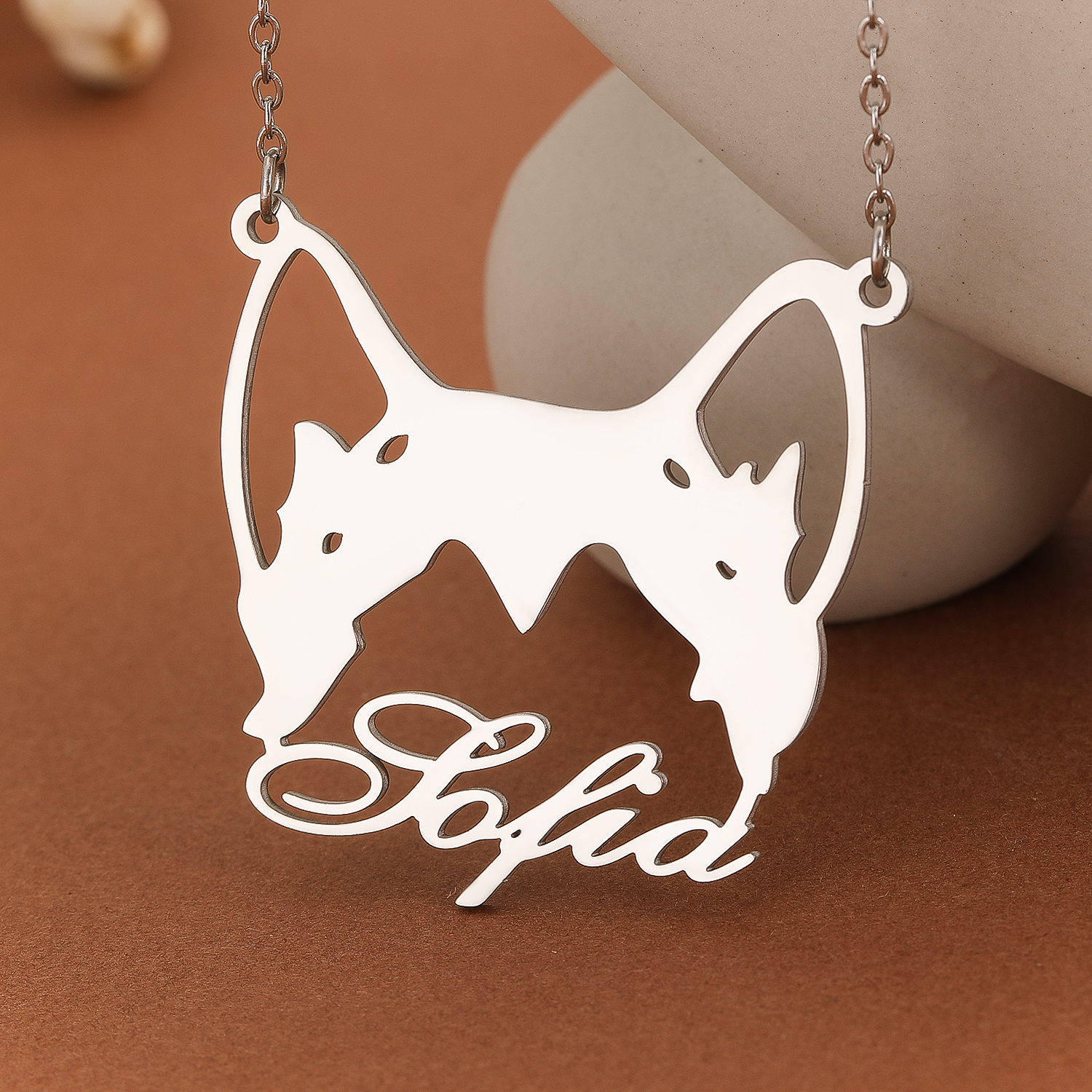 Women Fashion Names - Custom Alaska Malamute Name Necklace Personalized