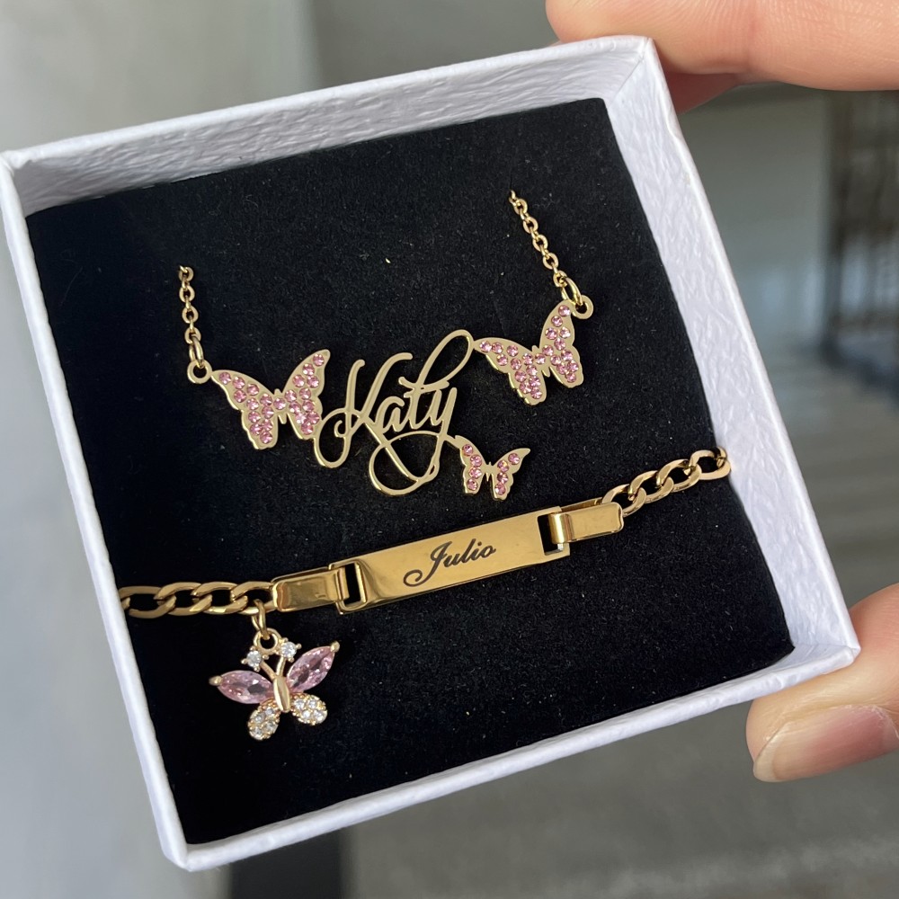DUOYING Custom Pink Butterfly  - Women Fashion Names avis et prix