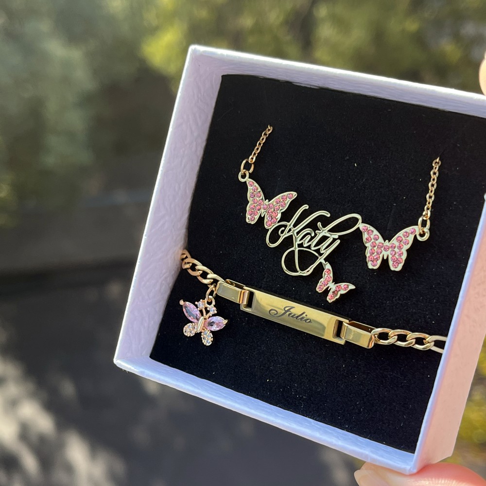 DUOYING Custom Pink Butterfly  - Women Fashion Names avis et prix