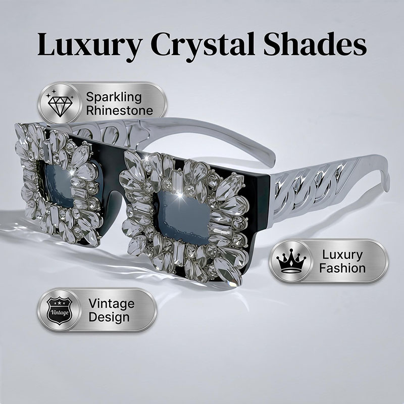 Exaggerated Bling Rhinestone S - Women Fashion Glasses avis et prix