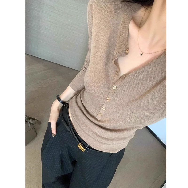 Women Long Sleeved Top V-neck  - Women'S Fashion Tops avis et prix