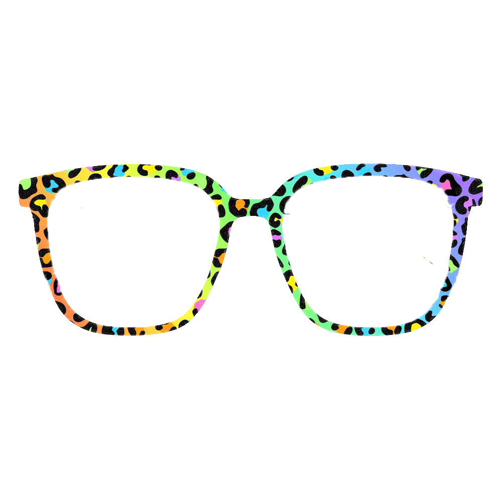 Trendy Rainbow Leopard Print S - Women Fashion Glasses avis et prix