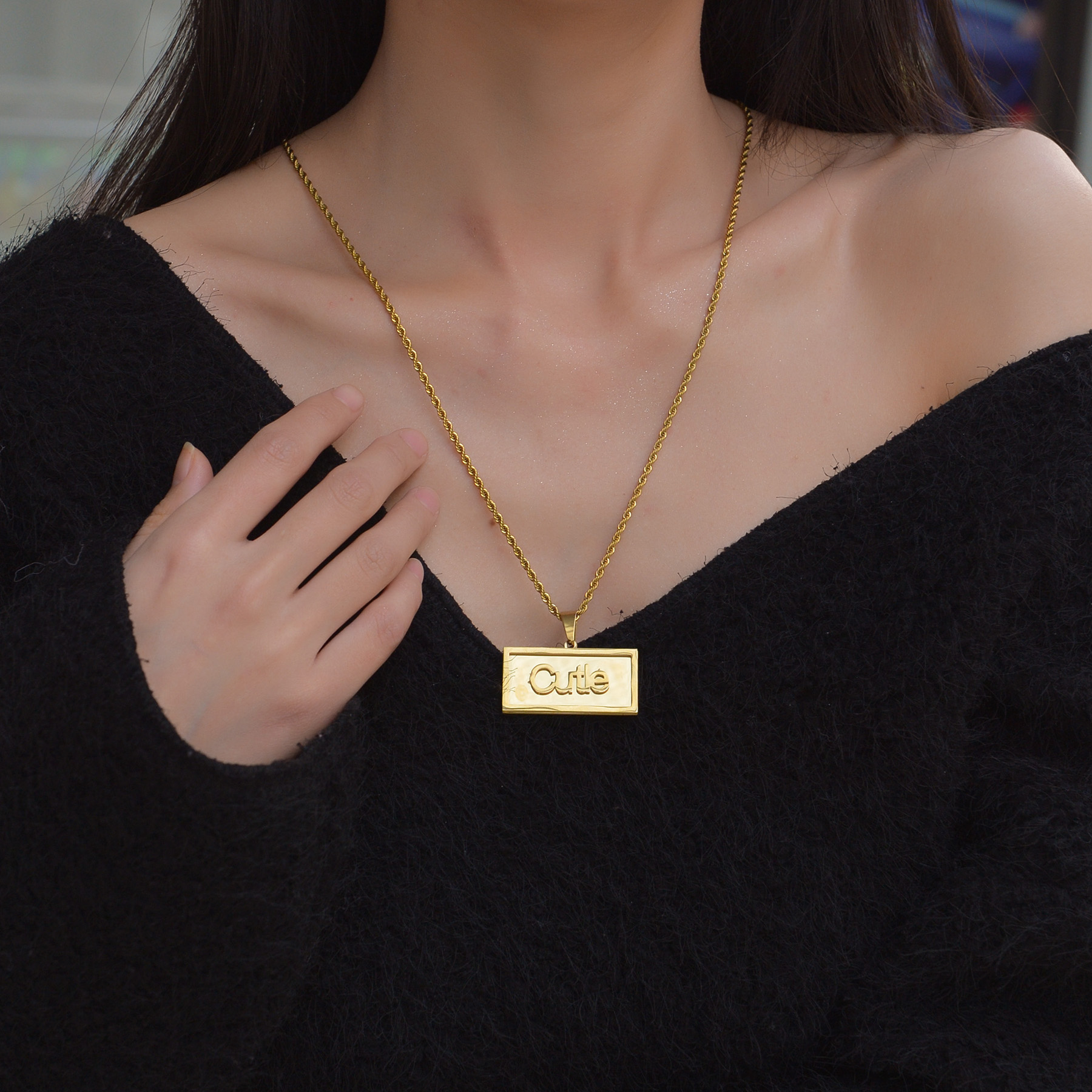 Custom Name Hip Hop Necklace f - Women Fashion Names avis et prix