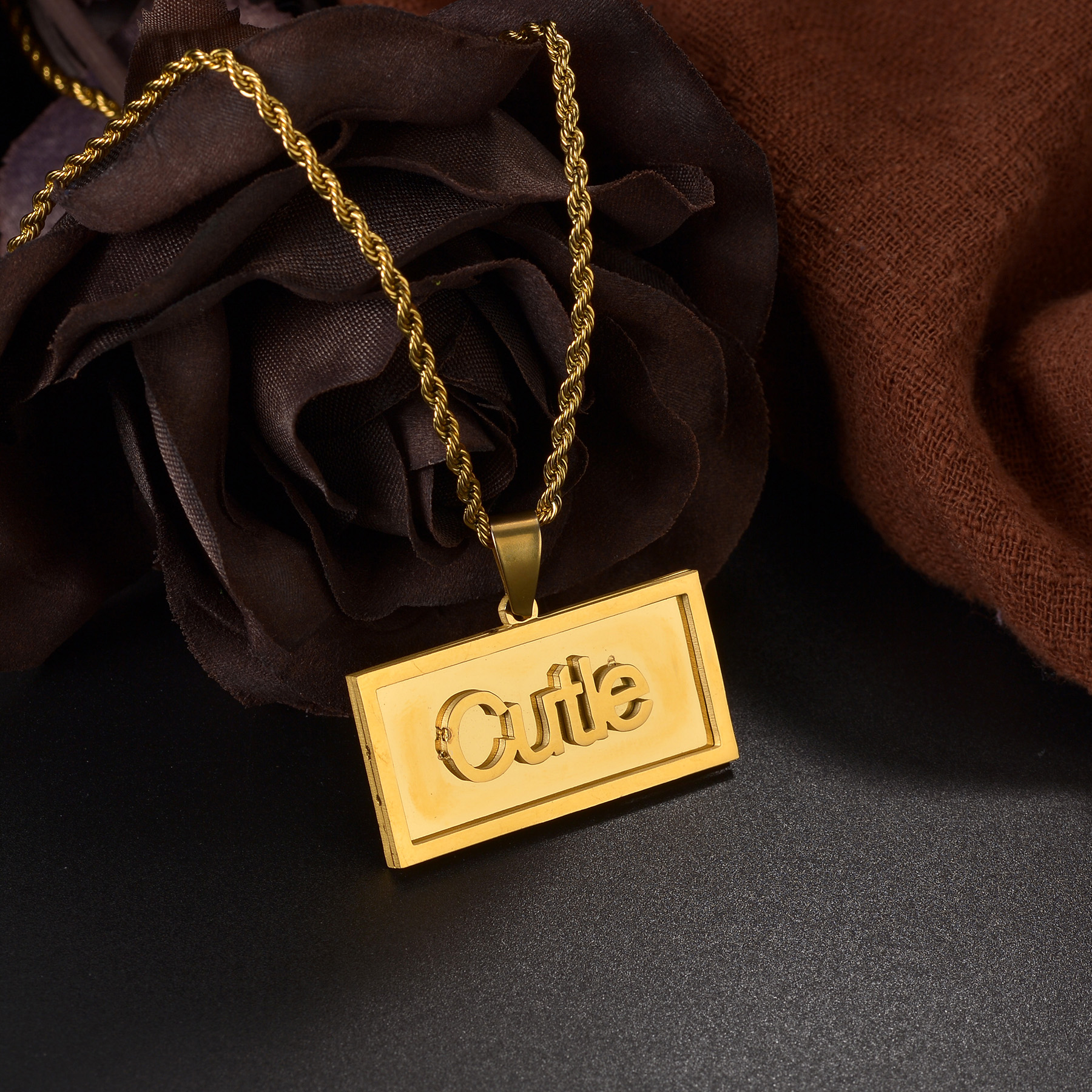 Custom Name Hip Hop Necklace f - Women Fashion Names avis et prix