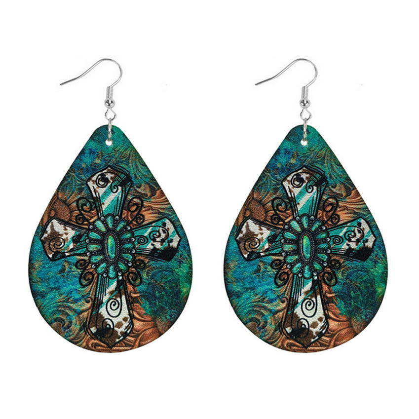Wild West Teardrop Cross Earri - Women'S Fashion Wild West avis et prix