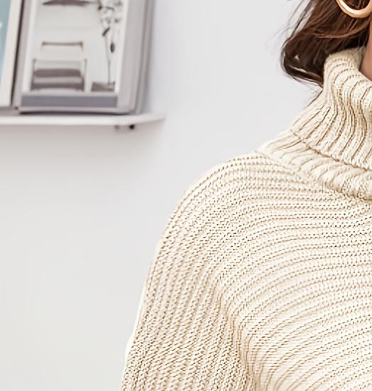 Plus Size Women's Turtleneck S - Ribbed Knit Sweater avis et prix