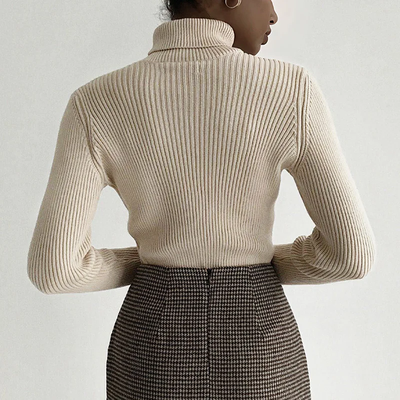 AOSSVIAO 2026 Basic Mock Neck  - Ribbed Knit Sweater avis et prix