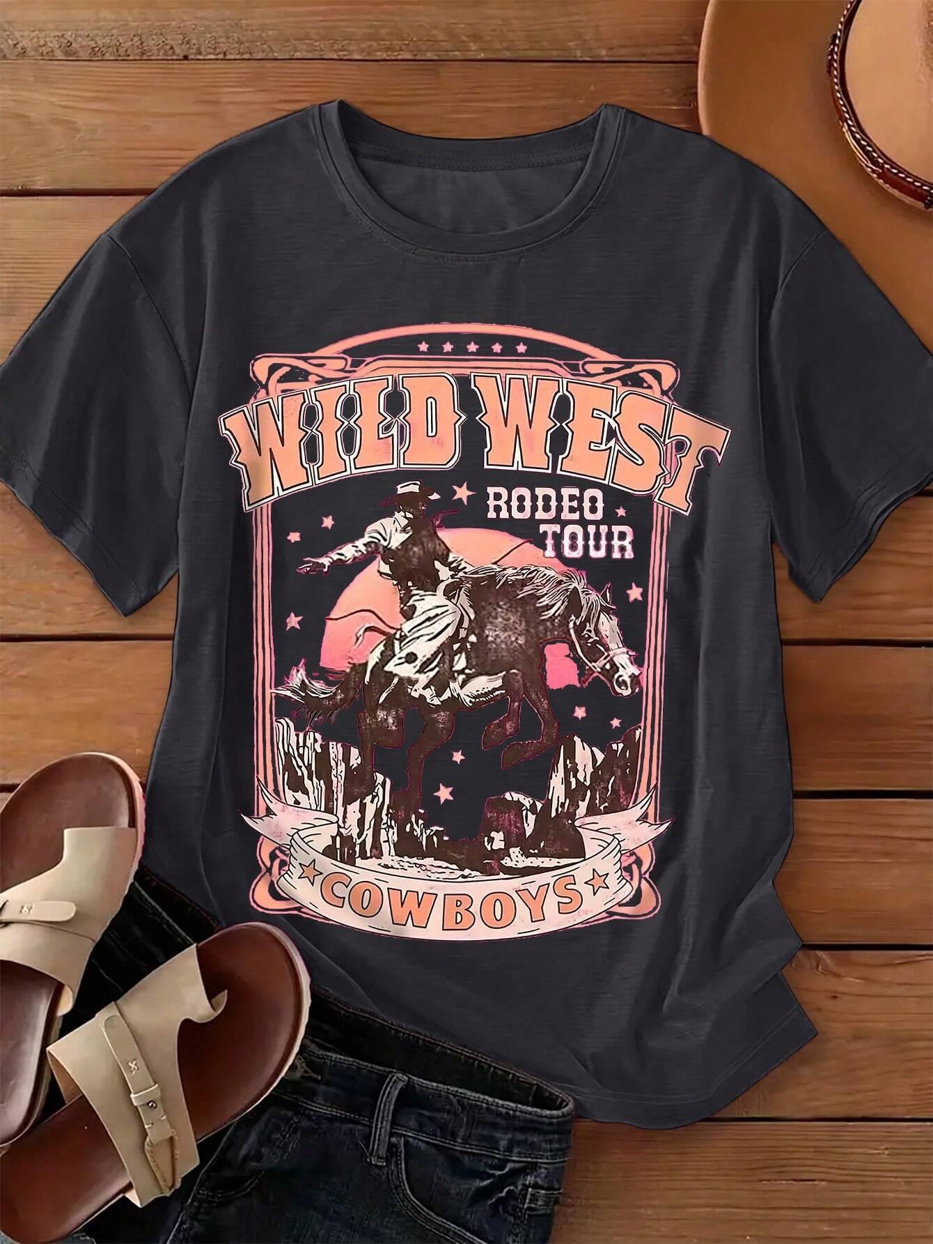 Wild West Cowboys Printing Wom - Women'S Fashion Wild West avis et prix