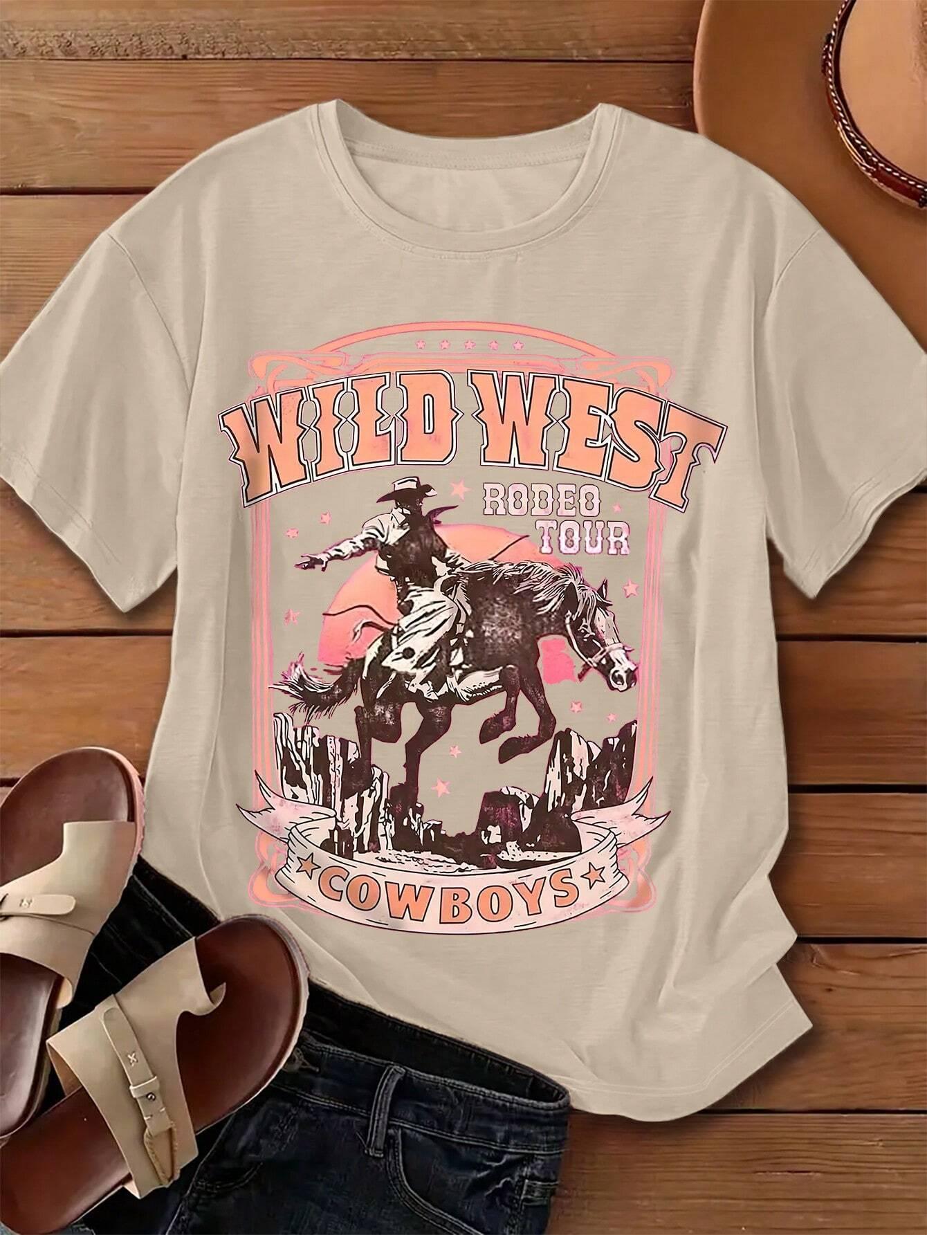 Wild West Cowboys Printing Wom - Women'S Fashion Wild West avis et prix