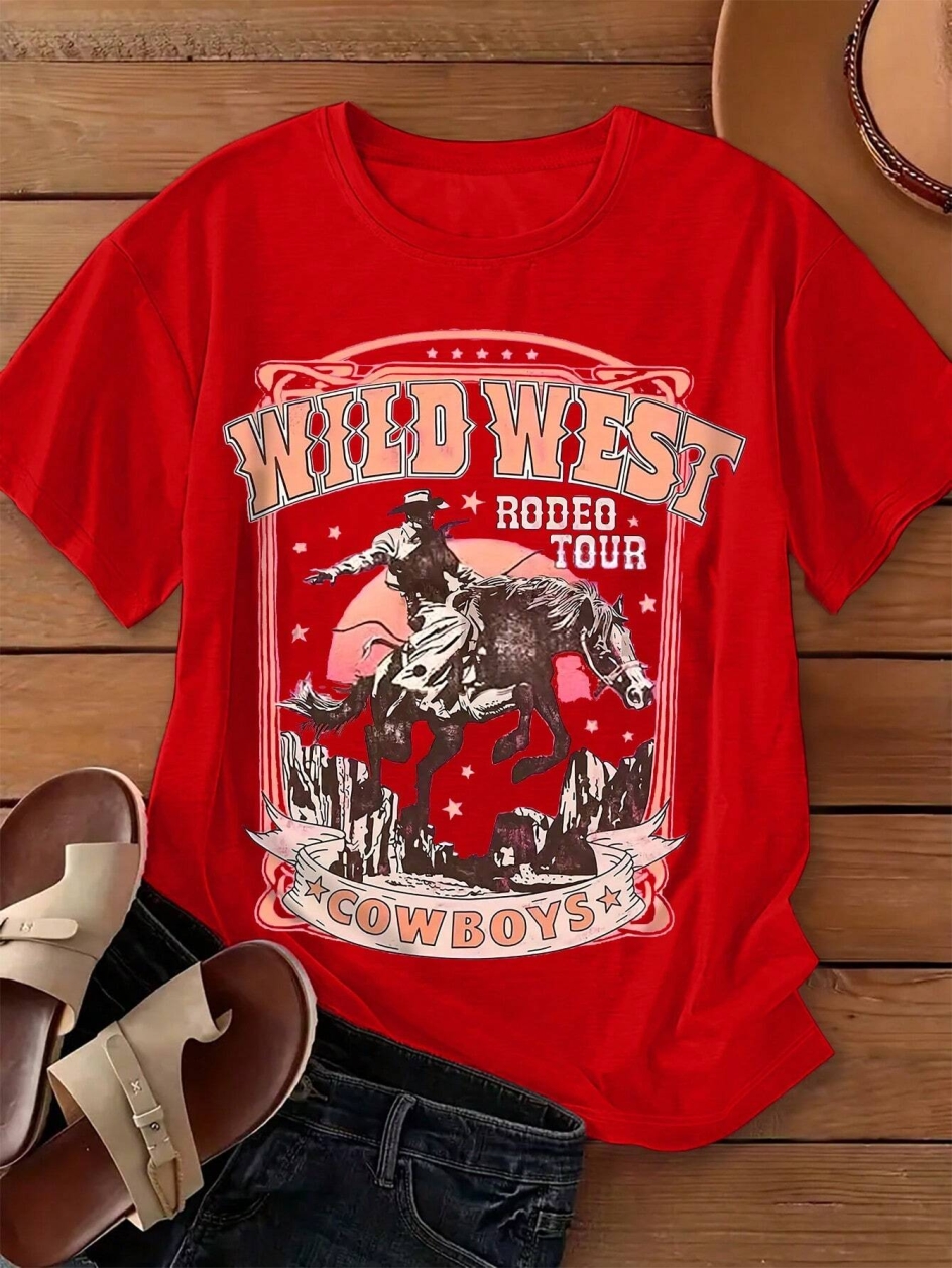 Wild West Cowboys Printing Wom - Women'S Fashion Wild West avis et prix