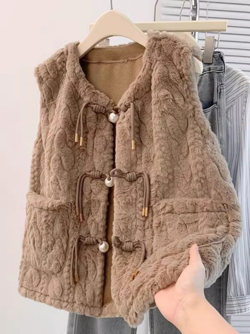 Fashion Embossed Plush Vest fo - Women'S Fashion Gilet avis et prix