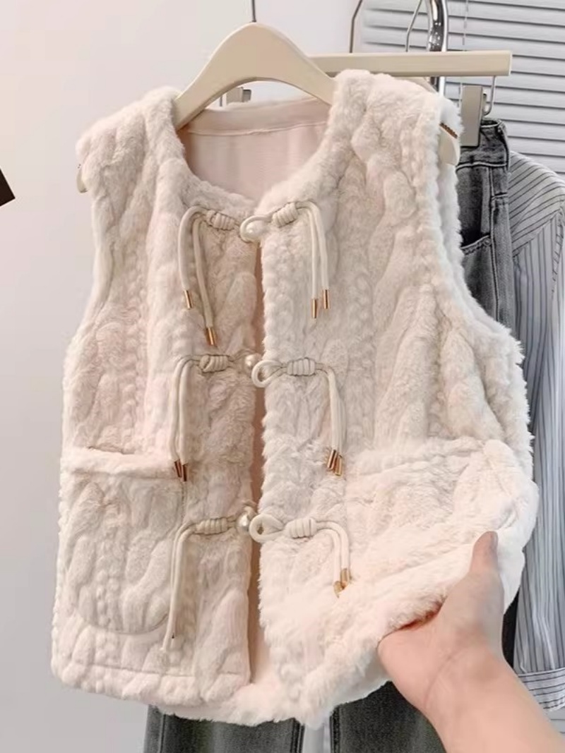 Fashion Embossed Plush Vest fo - Women'S Fashion Gilet avis et prix