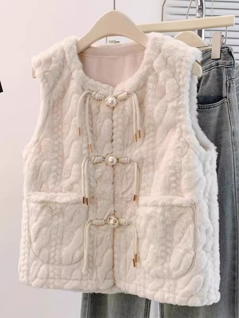 Fashion Embossed Plush Vest fo - Women'S Fashion Gilet avis et prix