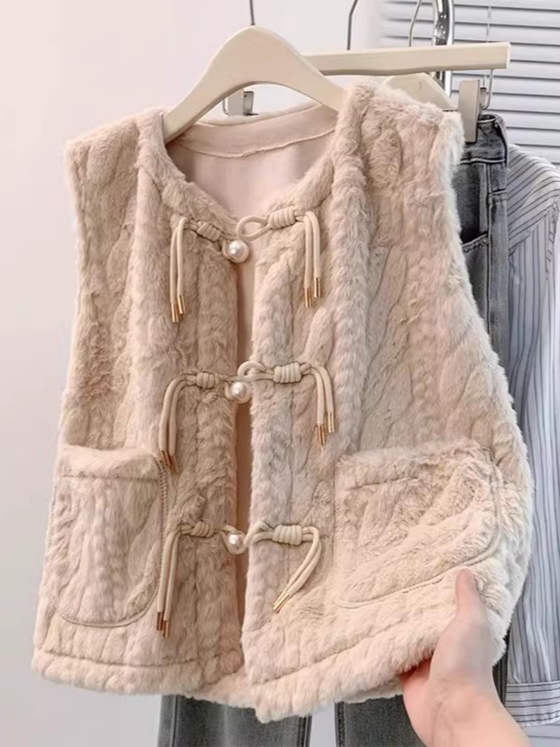 Fashion Embossed Plush Vest fo - Women'S Fashion Gilet avis et prix