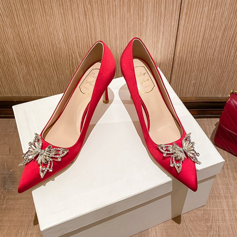 Red Satin High Heels Women's W - Women'S Fashion Uk 2025 avis et prix