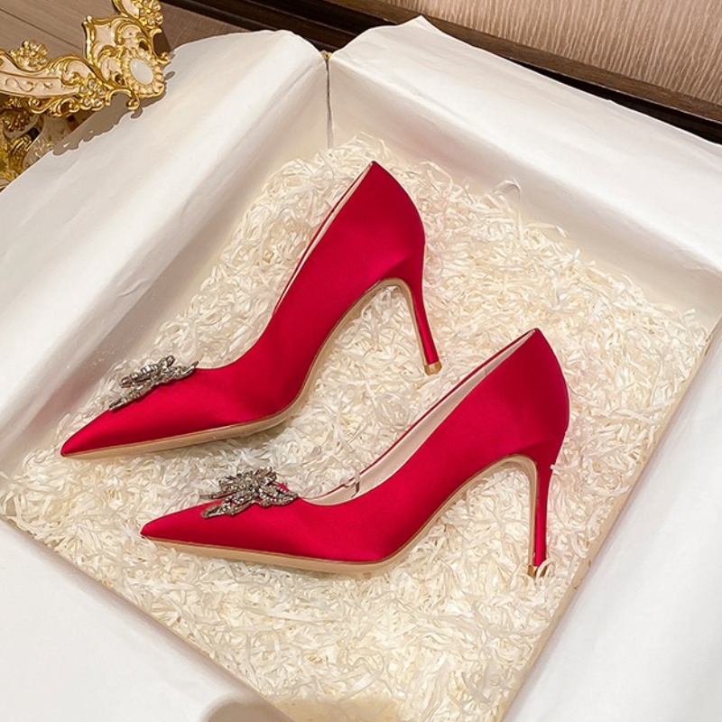 Red Satin High Heels Women's W - Women'S Fashion Uk 2025 avis et prix
