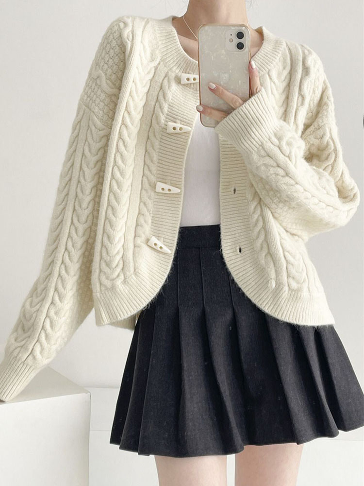 Horn Button Fashion Long Sleev - Women'S Fashion Gilet avis et prix