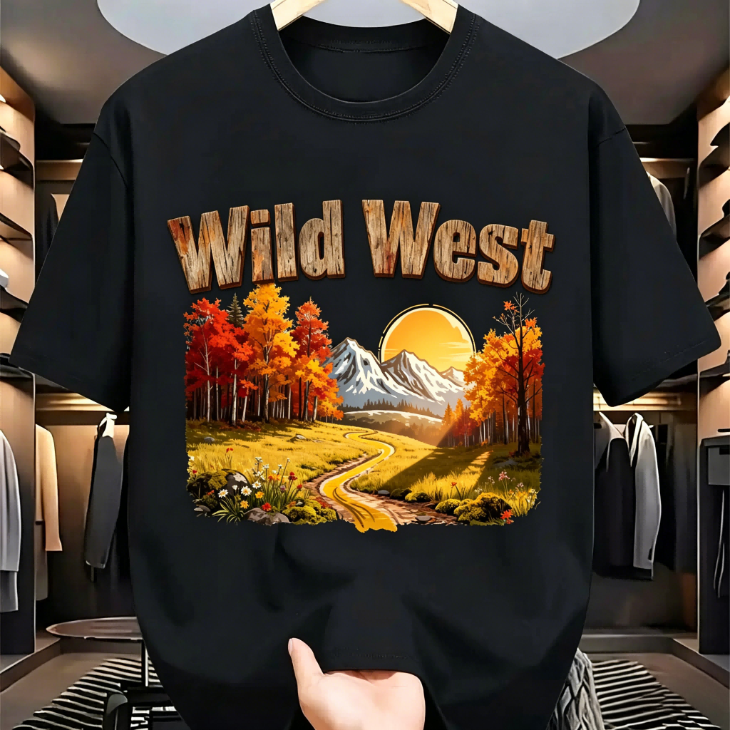 Black Cotton Crew Neck T-Shirt - Women'S Fashion Wild West avis et prix