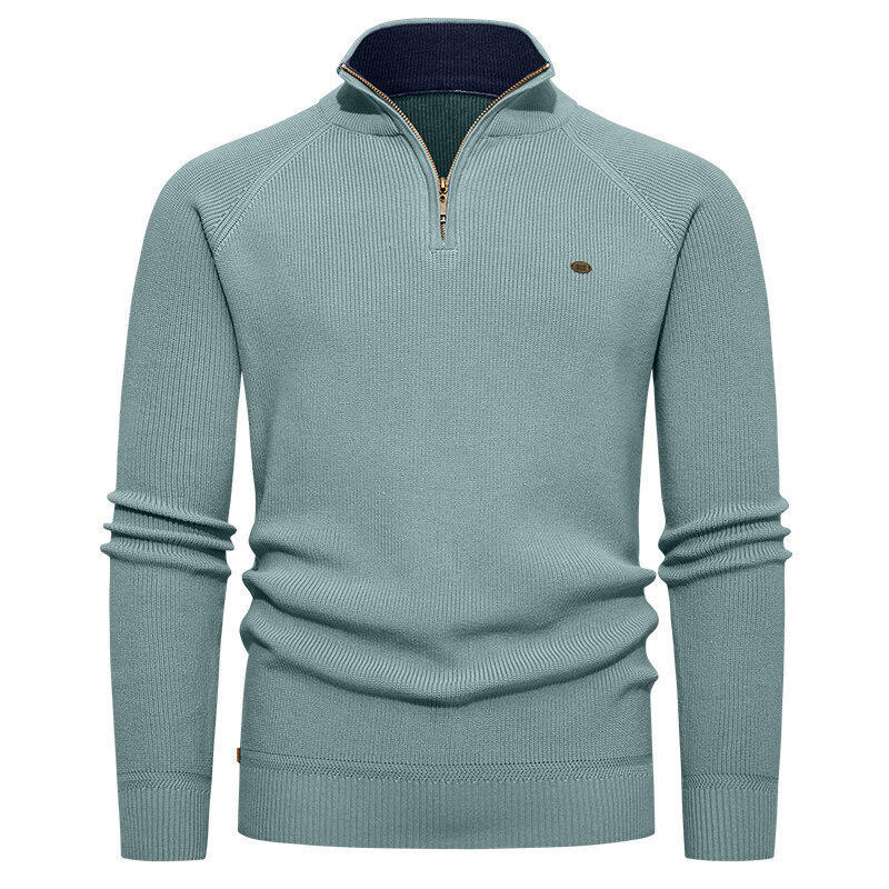 Men's Light Blue Ribbed Knit H - Ribbed Knit Sweater avis et prix