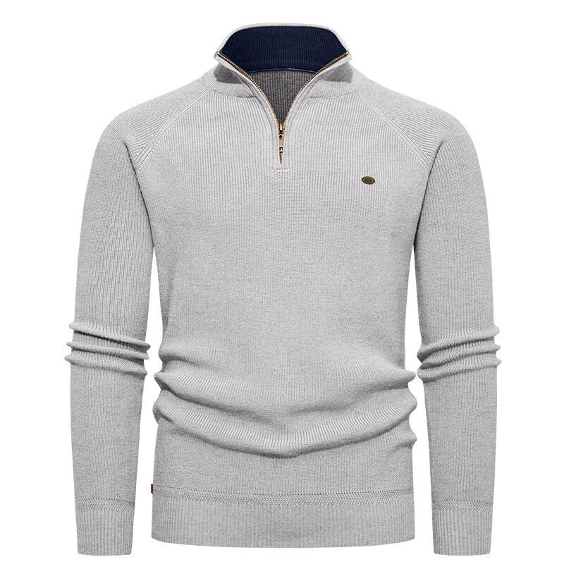 Men's Light Blue Ribbed Knit H - Ribbed Knit Sweater avis et prix