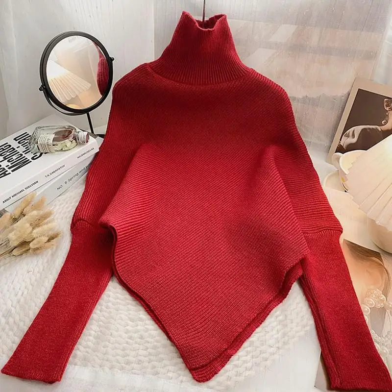 Asymmetric Knit Poncho Sweater - Ribbed Knit Sweater avis et prix