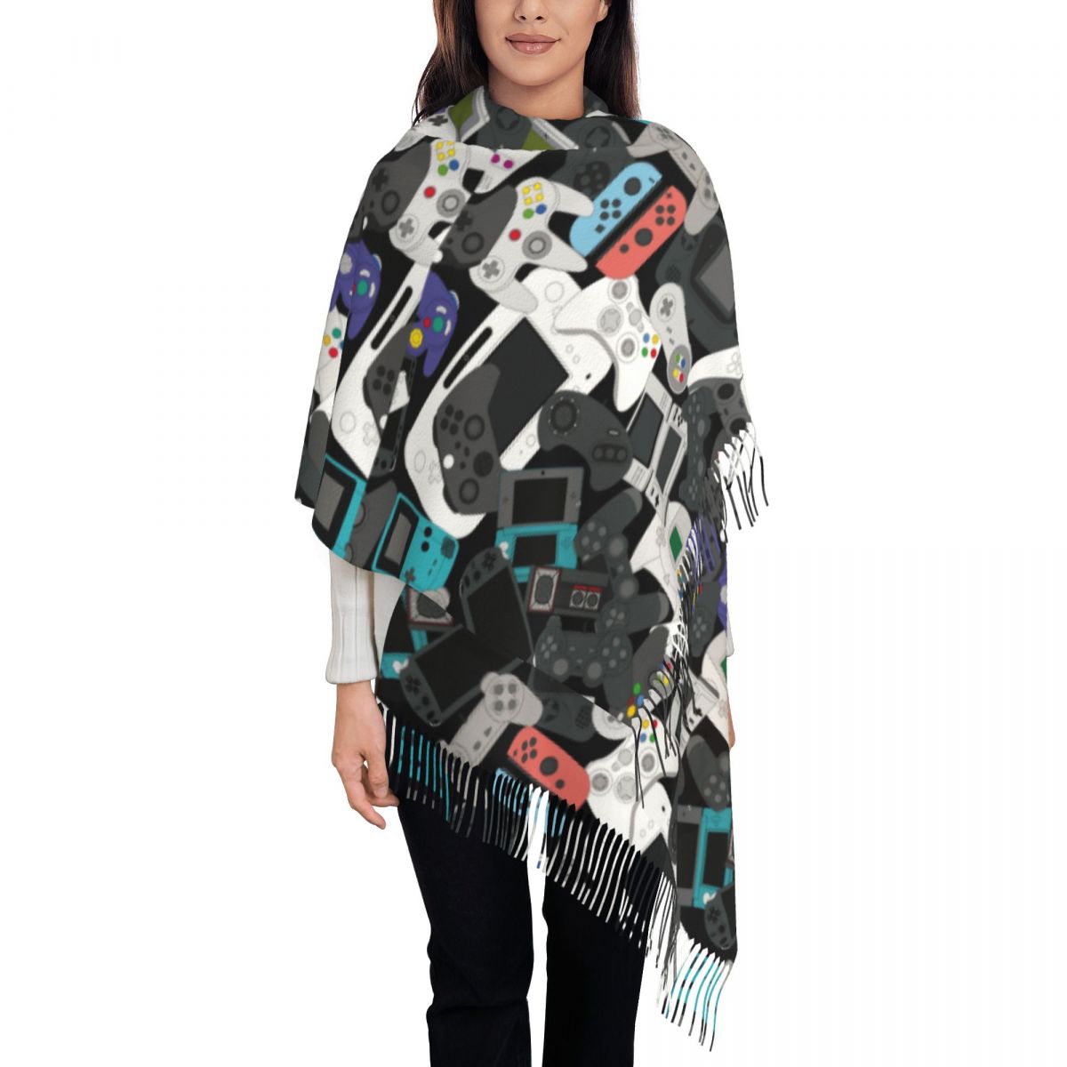 Gamer Controller Tassel Scarf  - Women Fashion Video avis et prix