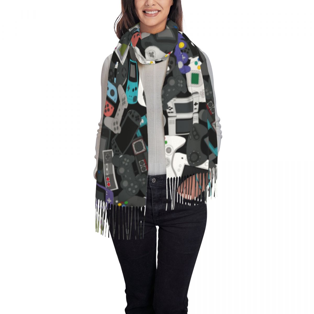 Gamer Controller Tassel Scarf  - Women Fashion Video avis et prix
