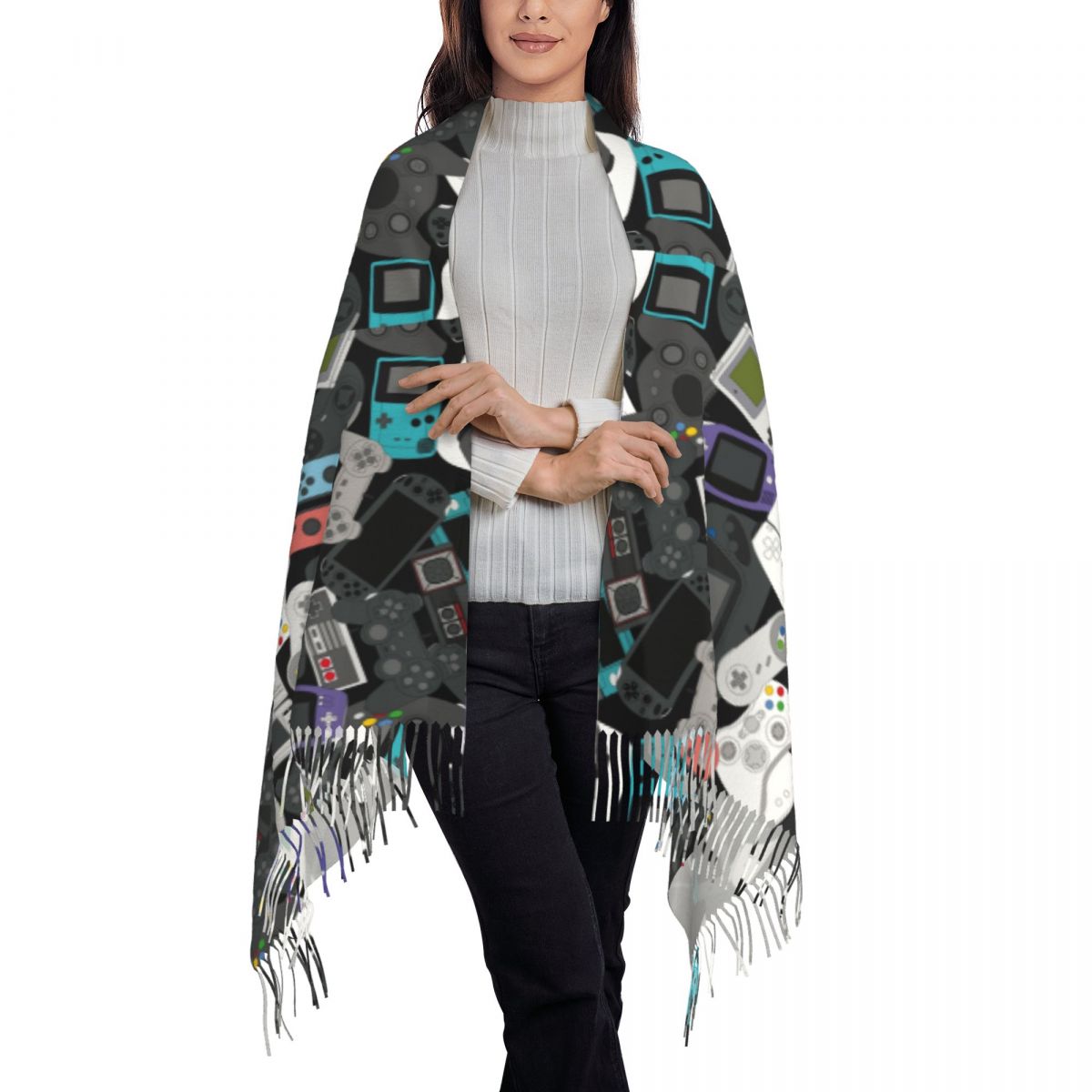 Gamer Controller Tassel Scarf  - Women Fashion Video avis et prix