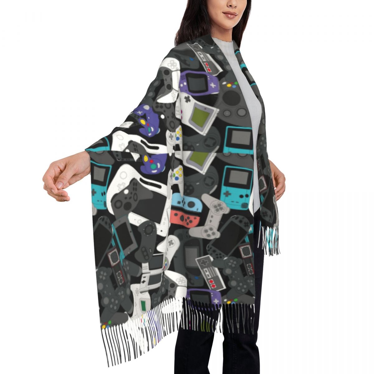 Gamer Controller Tassel Scarf  - Women Fashion Video avis et prix