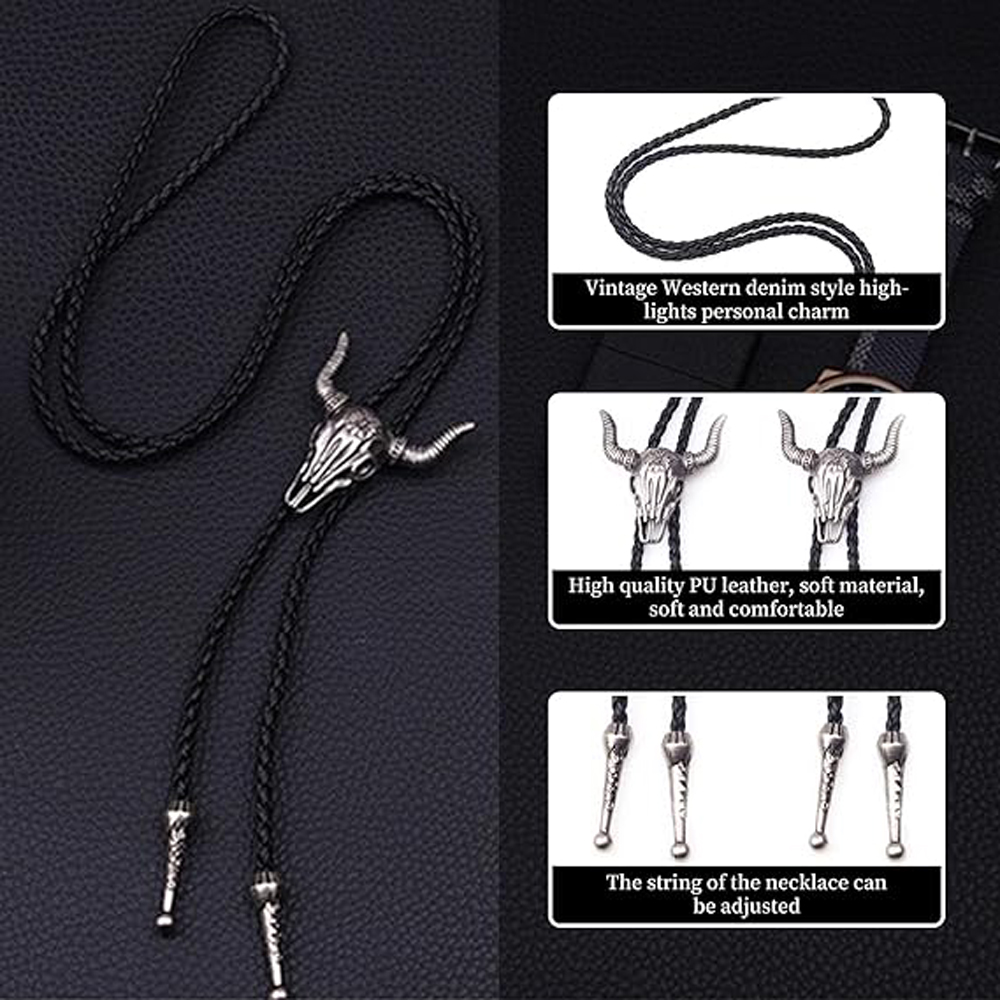 Mens Leather Necklace, Adjusta - Women'S Fashion Wild West avis et prix
