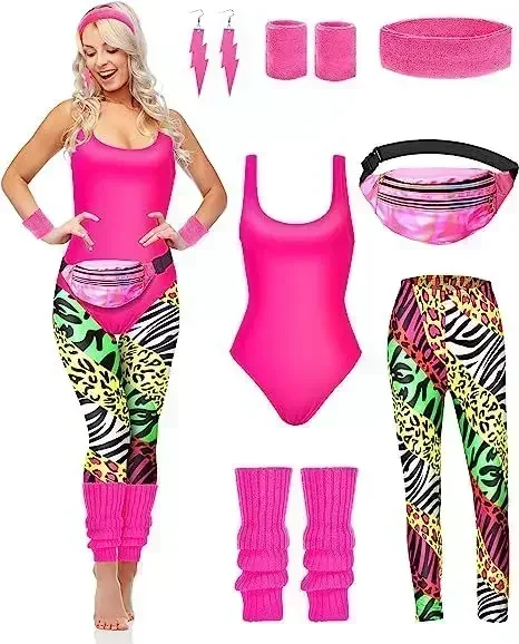 7 Pcs 80s Fancy Workout Costum - Women'S Fashion From The 80S avis et prix