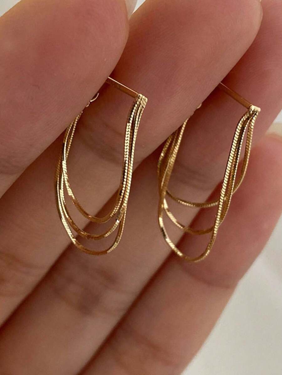 Gold-Tone Curved Bar Top Tripl - Women'S Fashion Layering avis et prix