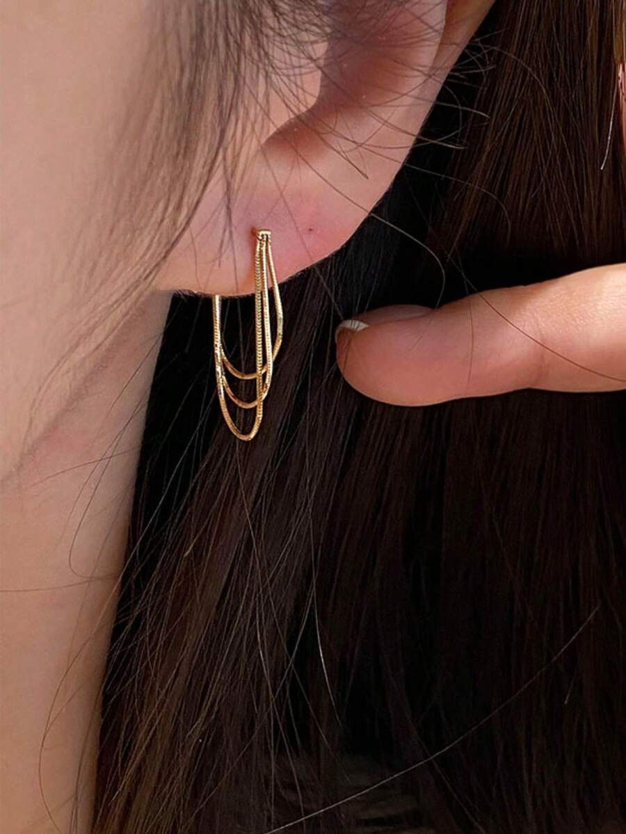 Gold-Tone Curved Bar Top Tripl - Women'S Fashion Layering avis et prix