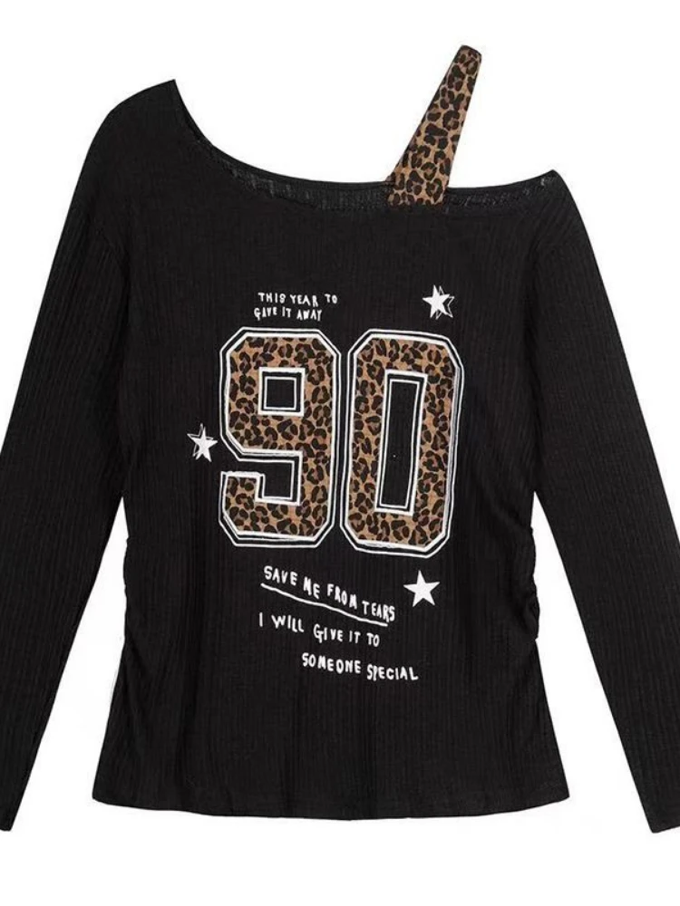 Y2K Patchwork Leopard Print T- - Women'S Fashion Tops avis et prix