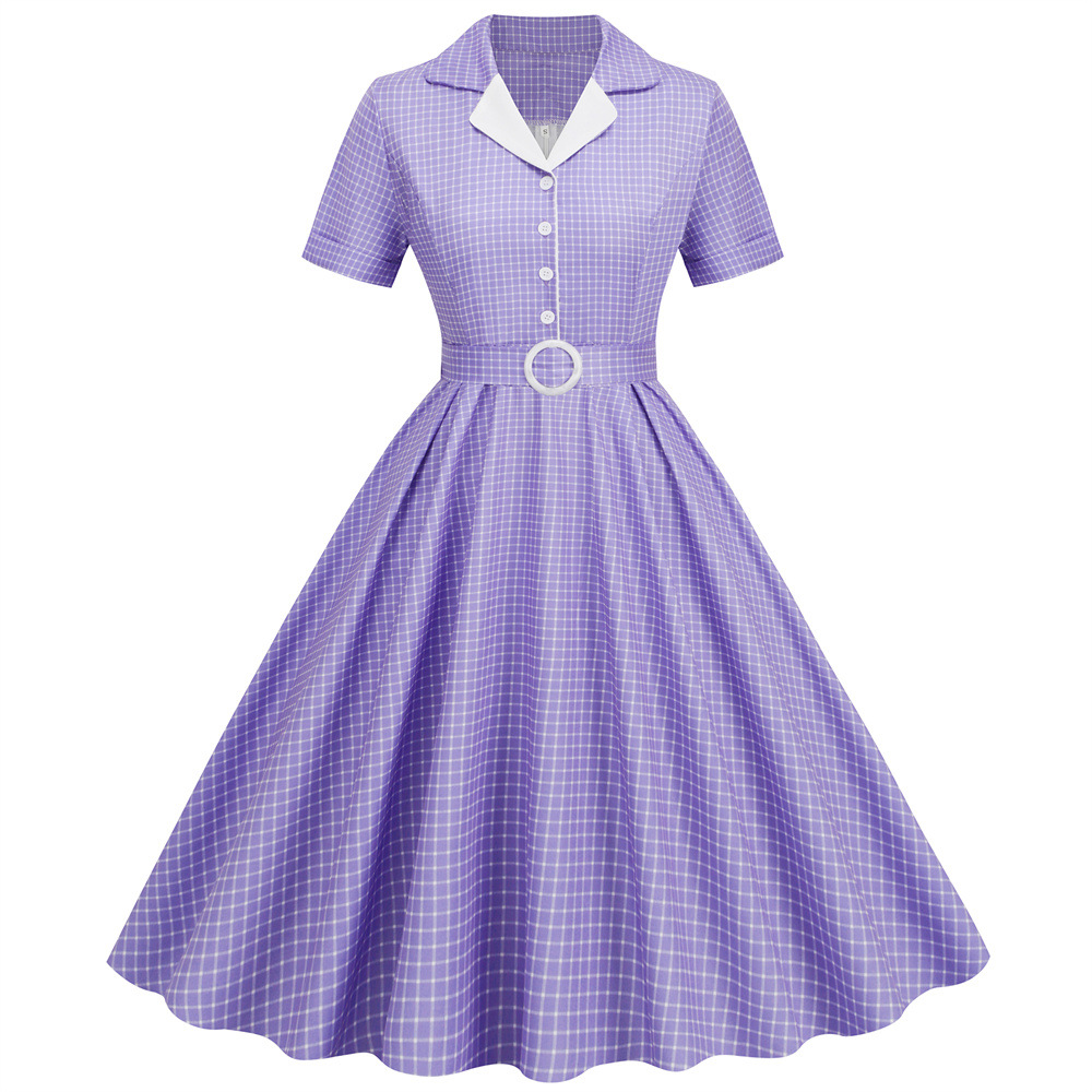 Plaid Vintage Office Lady Summ - Women'S Fashion From The 60S avis et prix