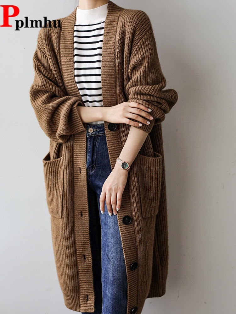 Baggy Long Knitted Cardigan Si - Women'S Fashion Gilet avis et prix