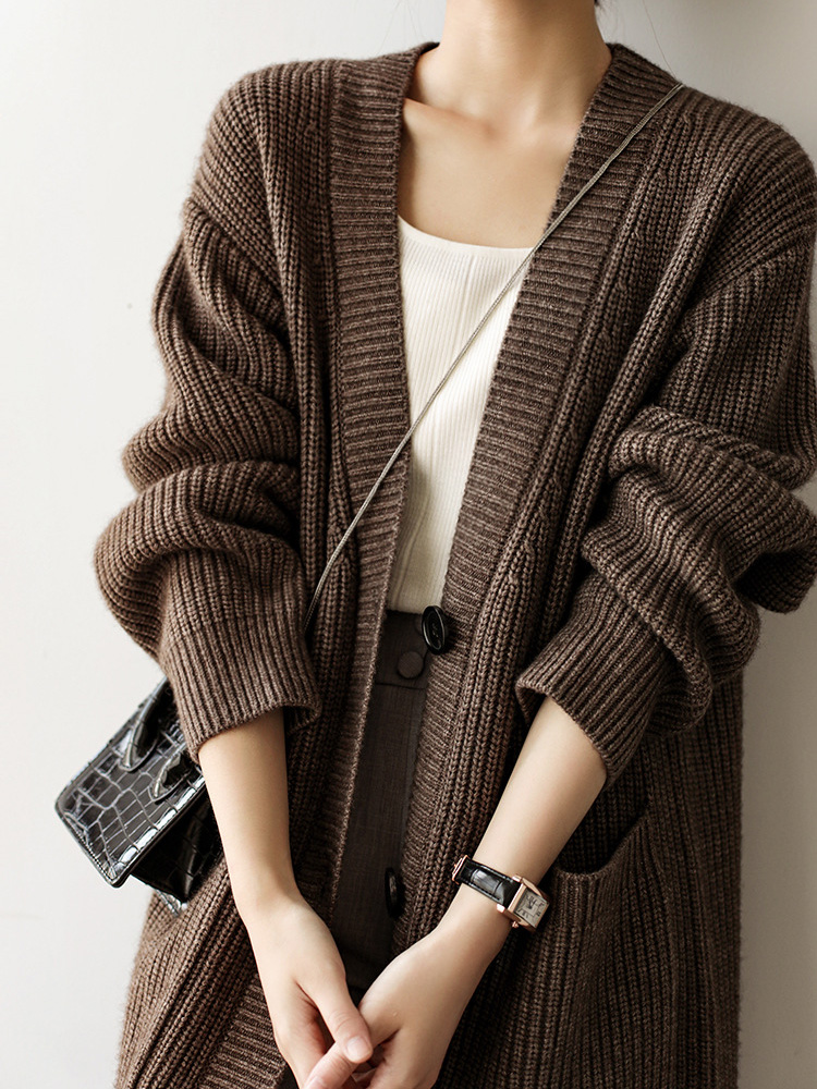 Baggy Long Knitted Cardigan Si - Women'S Fashion Gilet avis et prix