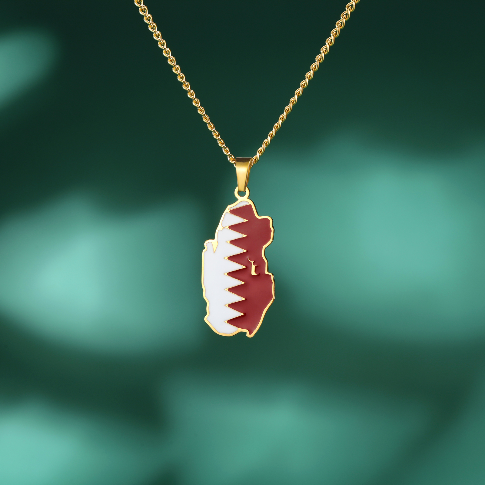 Qatar Map Necklace Qatari Flag - Women Fashion Qatar avis et prix