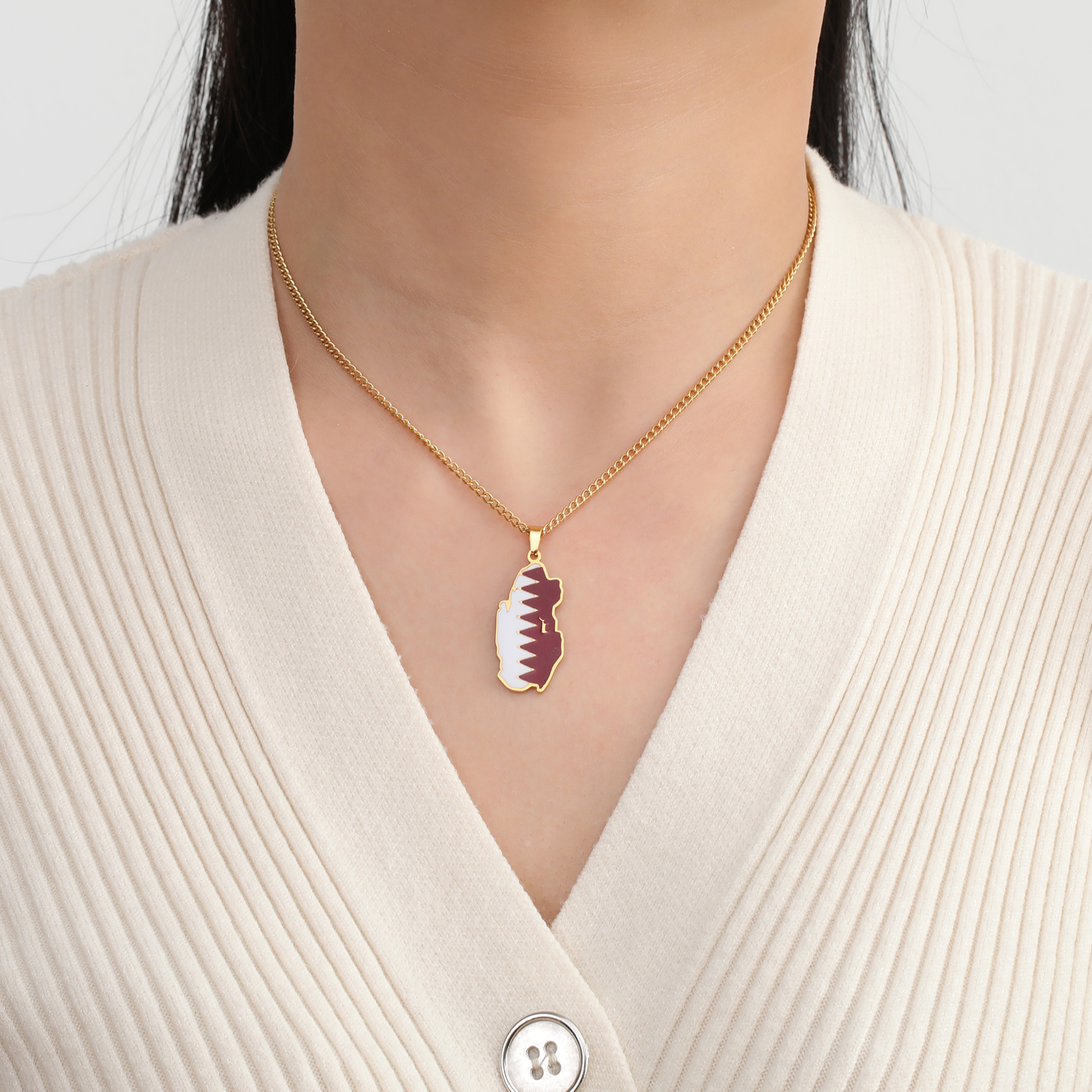 Qatar Map Necklace Qatari Flag - Women Fashion Qatar avis et prix