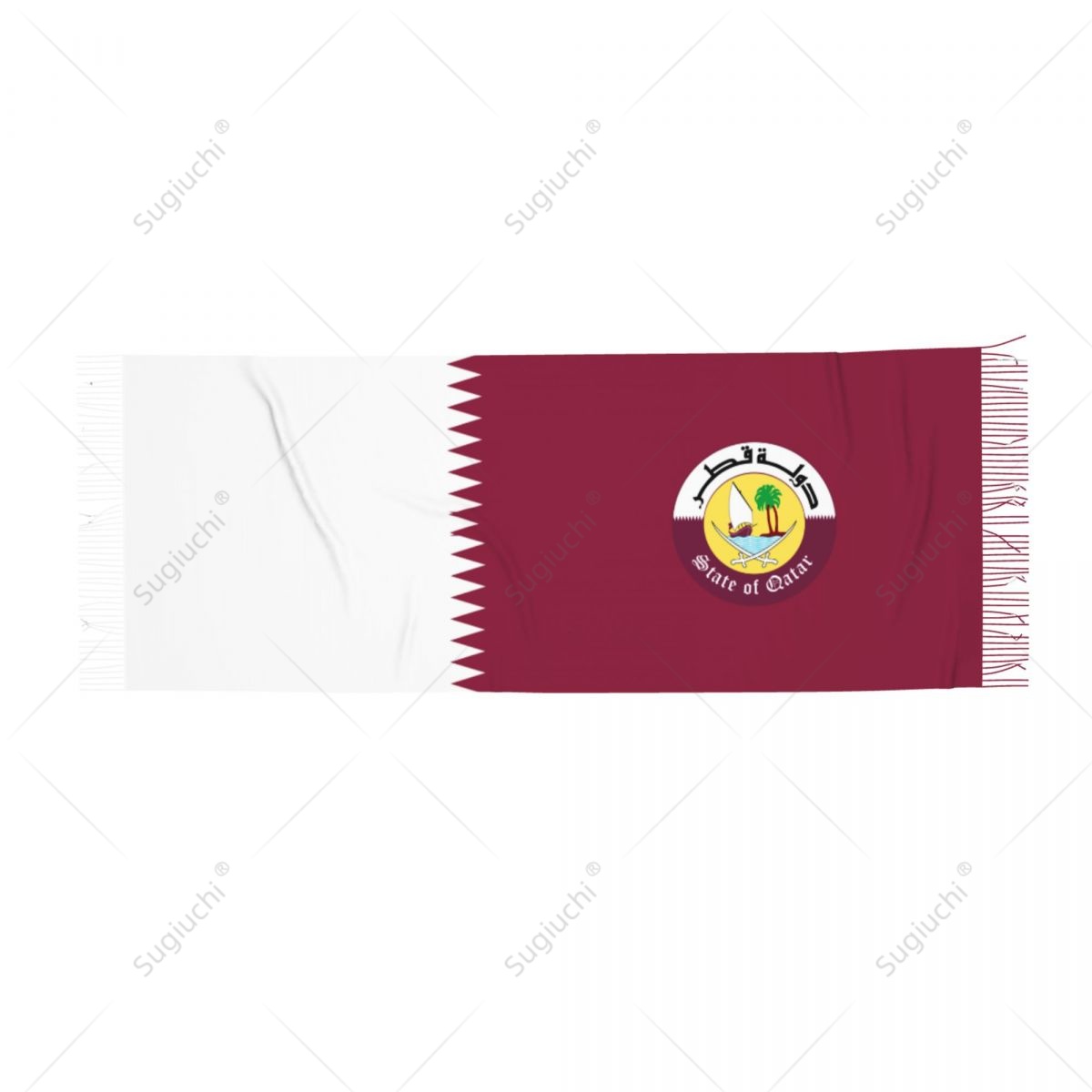 Qatar Emblem Flag Scarf Pashmi - Women Fashion Qatar avis et prix