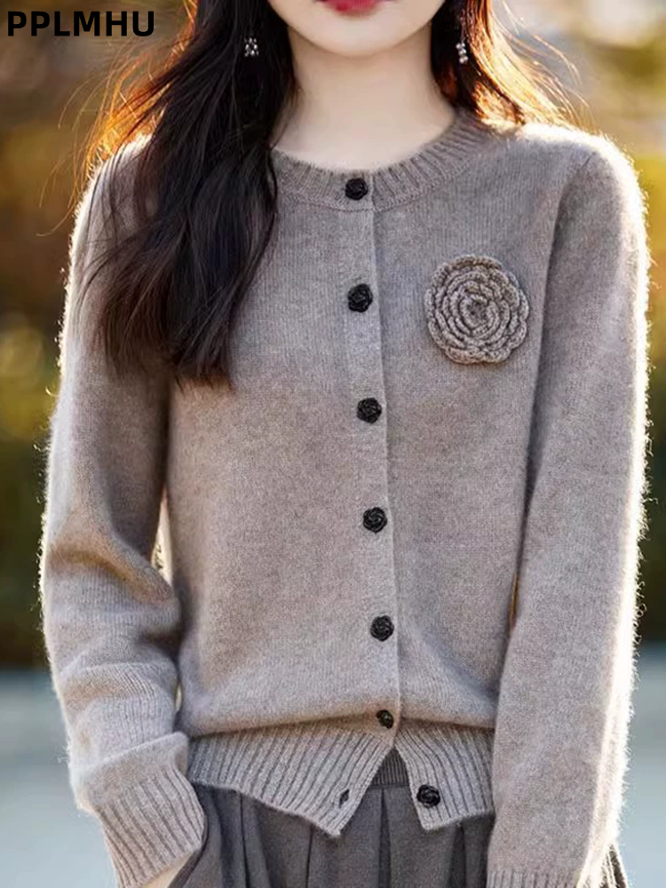 Flower Knitted Cardigan Long S - Women'S Fashion Gilet avis et prix