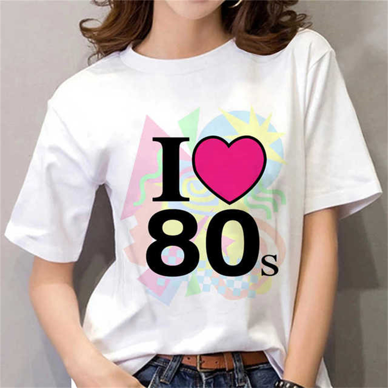 80s Womens T Shirt Femal Black - Women'S Fashion In The 80S avis et prix