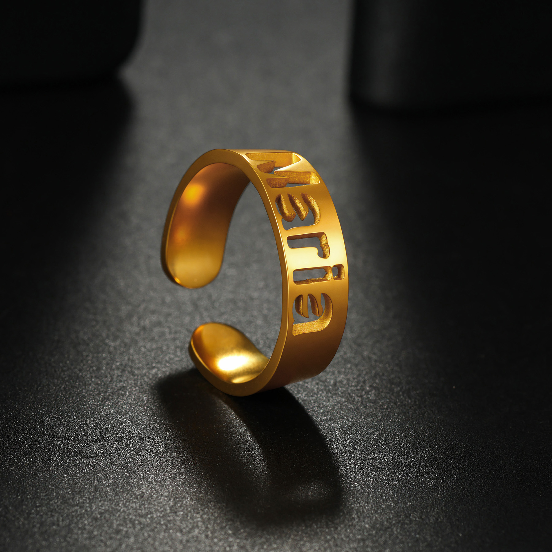 Diamon Customized Hollow Name  - Women'S Fashion Rings Gold avis et prix