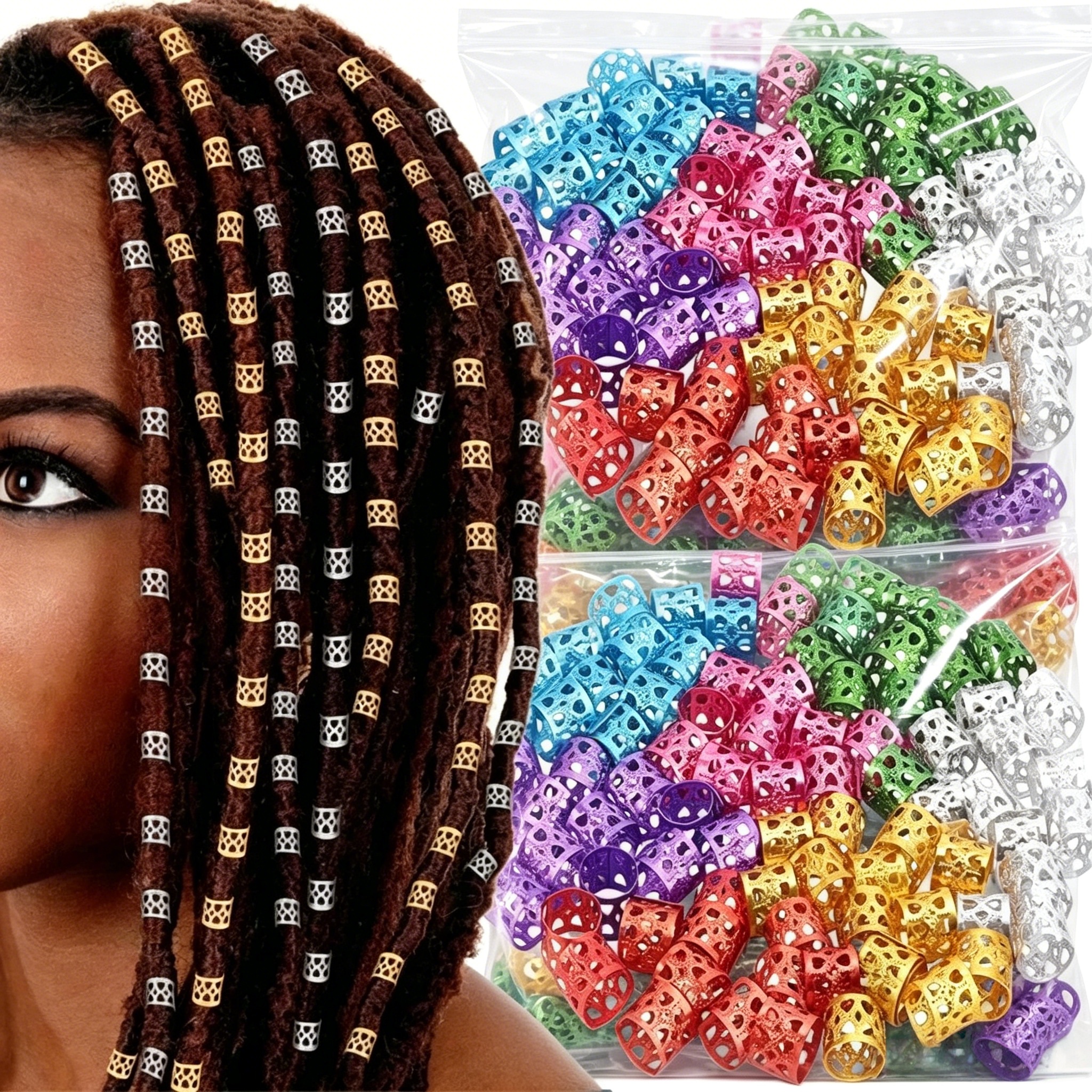 100-500pcs Gold Silver Dreadlo - Women'S Fashion Rings Gold avis et prix