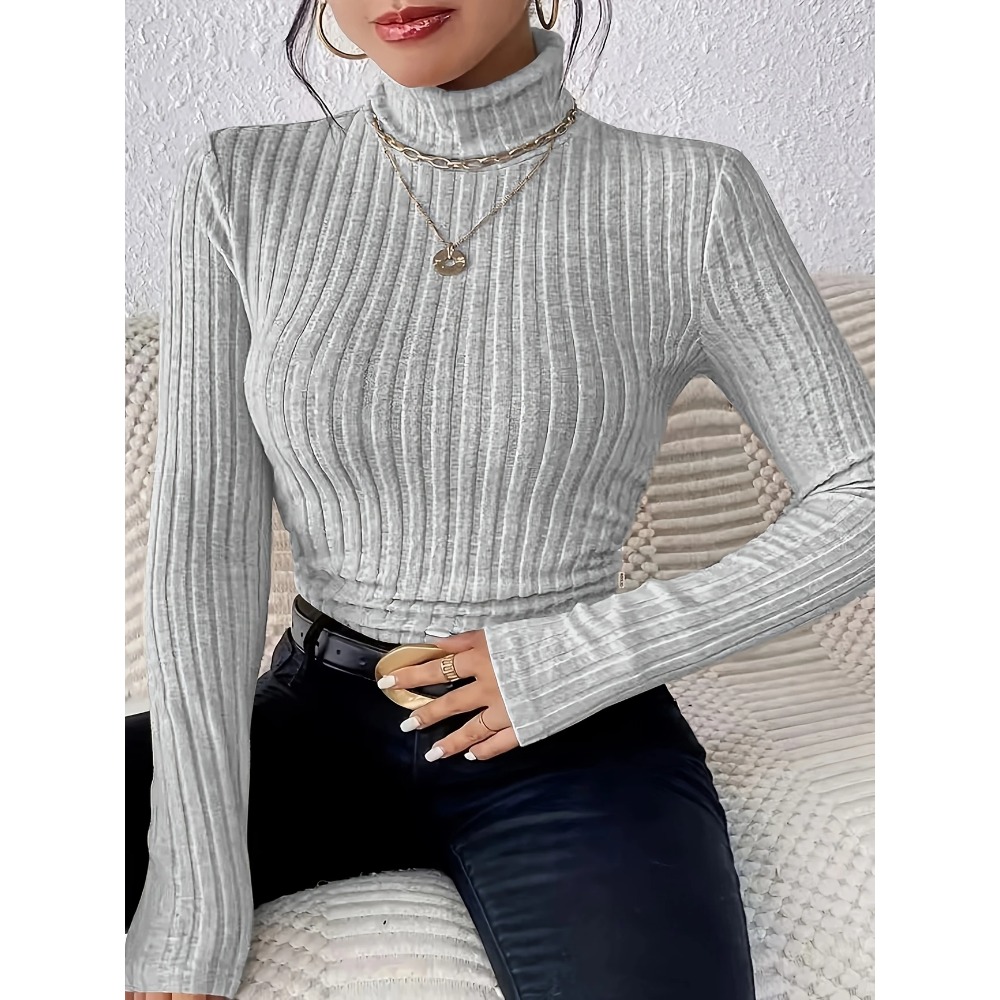 Plus Size 1XL-5XL Women's Slim - Ribbed Knit Sweater avis et prix